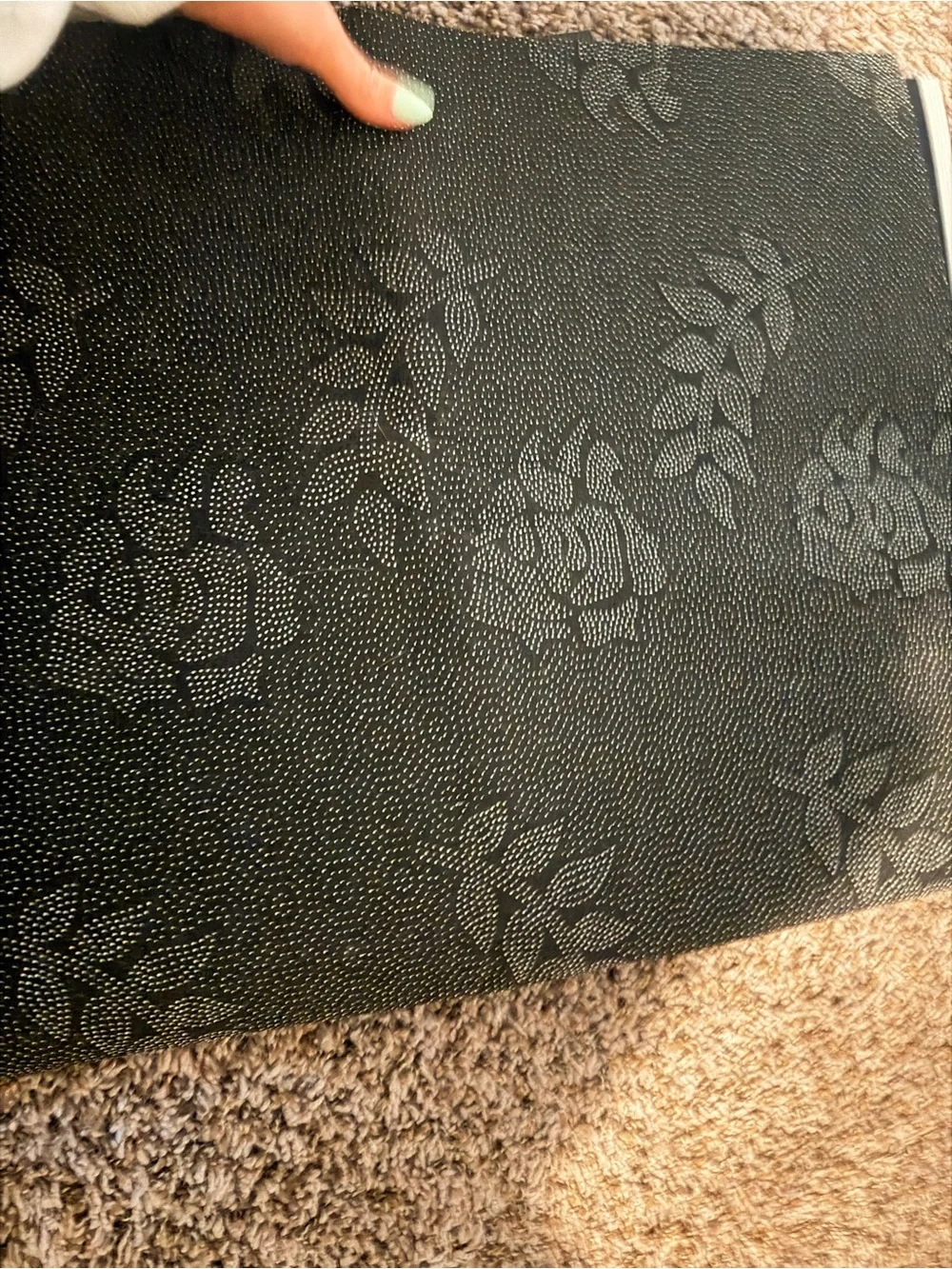 Welcome Home Paw Print Doormat - Rust and Black